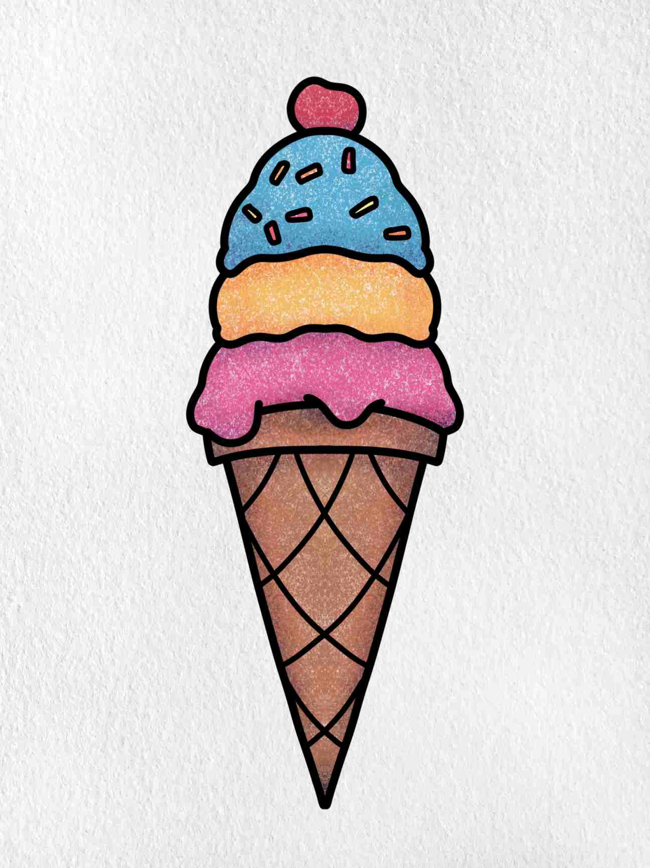 Ice Cream Easy Drawings For 2 Years Old | Drawing Tutorial